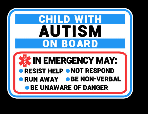 Child/Individual with Autism On Board Magnet 5.9"x4.3"
