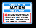 Child/Individual with Autism On Board Magnet 5.9"x4.3"