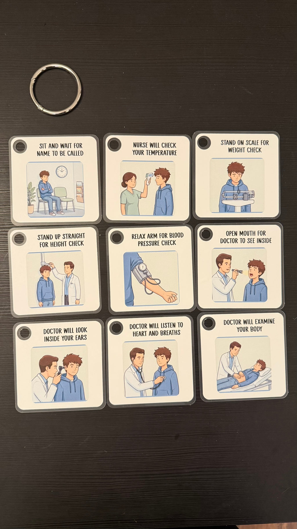 Doctor Visit Task Visual Guide Book (English or Spanish)