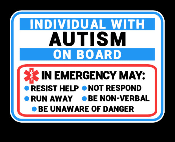 Child/Individual with Autism On Board Magnet 5.9"x4.3"