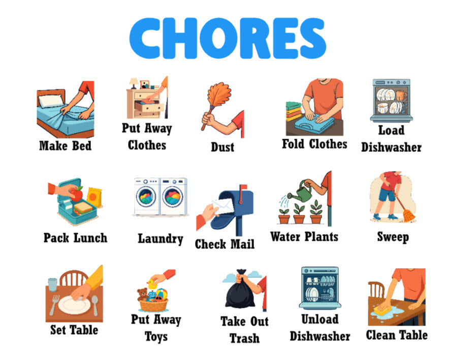 Chore Magnetic Icons ($0.80 each)